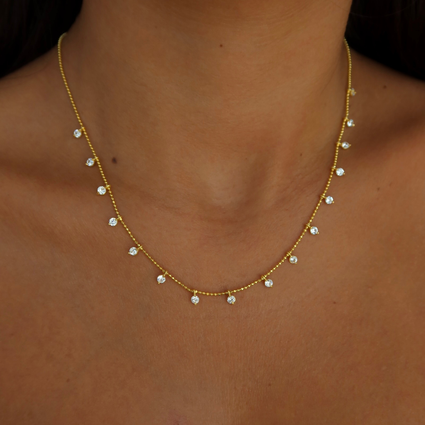 925 Gümüş | Mini Zirkon Taşlı Gerdanlık