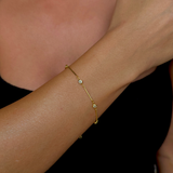 925 Gümüş | Yuvarlak Taşlı Kıkırdak Bileklik