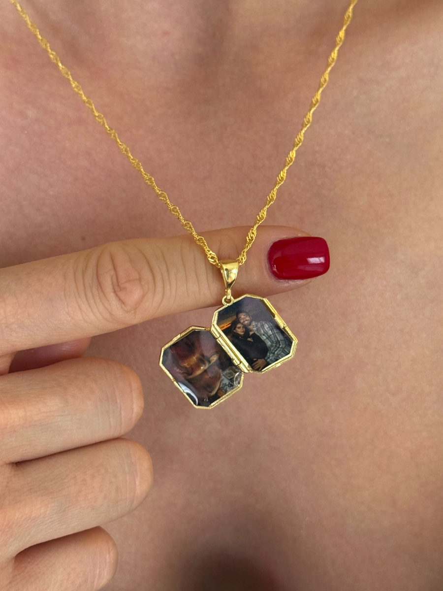 925 Gümüş | Kutup Yıldızlı Kapaklı Fotoğraf Kolye