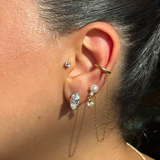 925 Gümüş | Markiz Taşlı Kilit Küpe