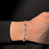 925 Gümüş | Colorfol Markiz Taşlı Bileklik