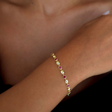 925 Gümüş | Yakut Renkli Kare Taşlı Bileklik