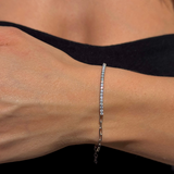 925 Gümüş | Harfli Ataç Su Yolu Bileklik