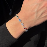 925 Gümüş | Colorfol Markiz Taşlı Bileklik