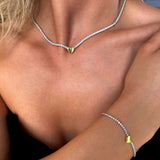 925 Gümüş | Kalpli Su Yolu Set