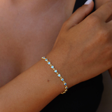 925 Gümüş | Akuamarin Taşlı Kalp Bileklik