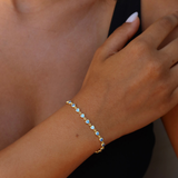 925 Gümüş | Akuamarin Taşlı Kalp Bileklik