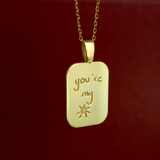 925 Gümüş | Kendi El Yazın ile İstediğini Yazdır-Çizdir Plaka Kolye