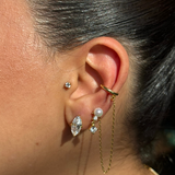 925 Gümüş | Markiz Taşlı Kilit Küpe