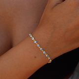 925 Gümüş | Akuamarin Taşlı Kalp Bileklik