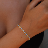 925 Gümüş | Akuamarin Taşlı Kalp Bileklik