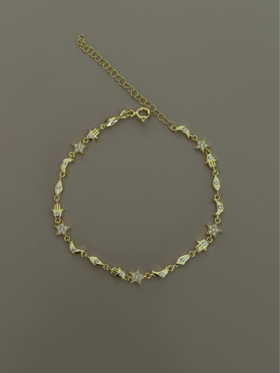 925 Gümüş | Karma Figürlü Mix Bileklik