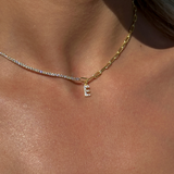 925 Gümüş | Harfli Ataç Su Yolu Kolye