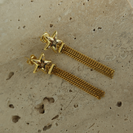 925 Gümüş | Stella Chain Küpe
