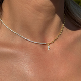 925 Gümüş | Harfli Ataç Su Yolu Kolye