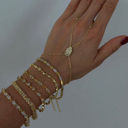 925 Gümüş | Top Zincirli Hamsa Şahmeran
