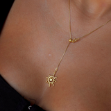 925 gümüş asansör zincirli güneş kolye, rou collection, gümüş kolye