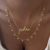 925 Gümüş | 3 Boyutlu Taşlı İsim Kolye