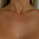 925 Gümüş | Minimal Tek Taşlı Zincir Kolye