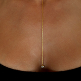 925 Gümüş | Minimal Tek Taşlı Zincir Kolye