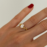 925 Gümüş | Defne Dalı Tek Taş Yüzük