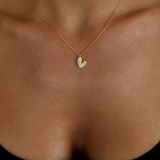 925 Gümüş | Doğal Form Taşlı Kalp Kolye