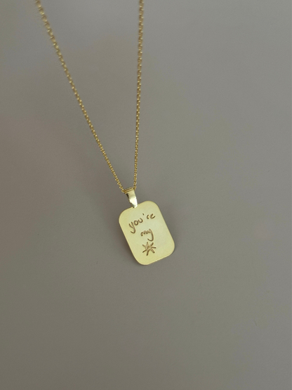 925 Gümüş | Kendi El Yazın ile İstediğini Yazdır-Çizdir Plaka Kolye