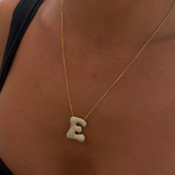 925 Gümüş | Taşlı Bombeli Harf Kolye