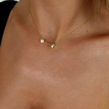 925 Gümüş | Minimal İncili Kalp Kolye