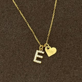 925 Gümüş | Harfli Kalp Plaka Kolye