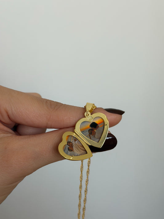 925 Gümüş | Kişiye Özel Kalpli Kapaklı Fotoğraf Kolye