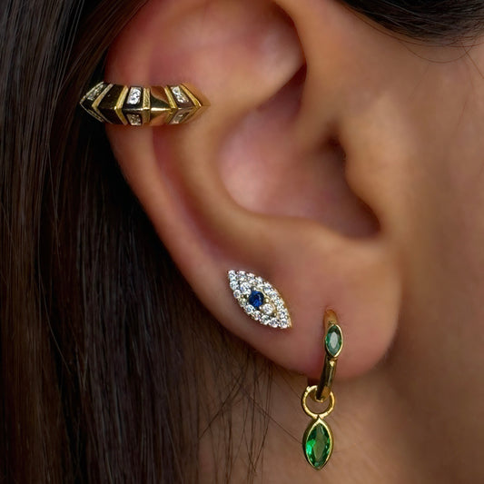 925 Gümüş | Taşlı Geometrik Ear Cuff