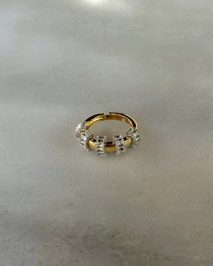 925 Gümüş | Sıralı Baget Işıltısı Yüzük