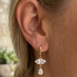 925 Gümüş | Markiz Damla Taşlı Küpe