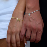 925 Gümüş | Harfli İtalyan Yassı Bileklik(Tekli)