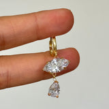 925 Gümüş | Markiz Damla Taşlı Küpe