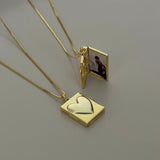 925 Gümüş | Kalp Kapaklı Fotoğraf Kolye