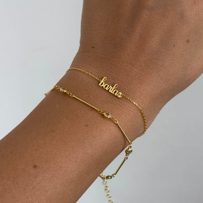 925 Gümüş | Minimal İsim Bileklik